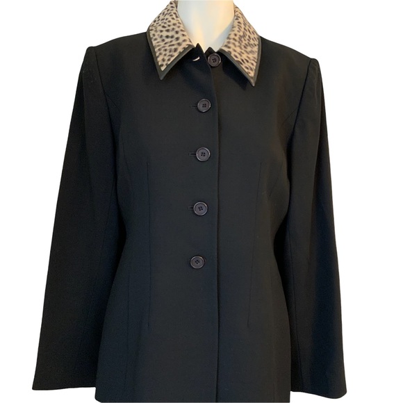 Jasper & Company ASL Wool Blend Blazer Jacket Classic Black Career size 2P - Picture 2 of 11